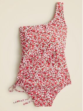 NWT J Crew size 20 ruched floral one shoulder one piece swimsuit beach plus swim